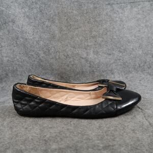 Chatties Shoes Womens 9/10 Ballet Flats Slip On Quilted Cap Toe Fashion Balck